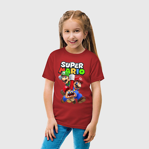 Детская футболка Братья Марио / Красный – фото 4