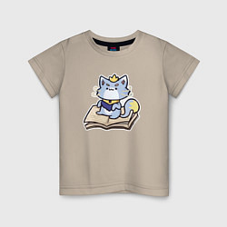 Футболка хлопковая детская The Magical Cat Yuumi, цвет: миндальный