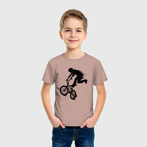 Детская футболка ВЕЛОСПОРТ BMX Racing ВЕЛОСИПЕДИСТ / Пыльно-розовый – фото 3
