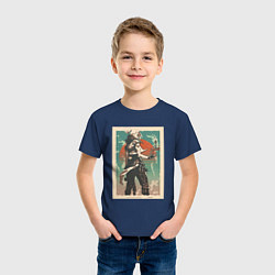 Футболка хлопковая детская Jett art, цвет: тёмно-синий — фото 2