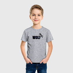 Футболка хлопковая детская Wolf brand, цвет: меланж — фото 2