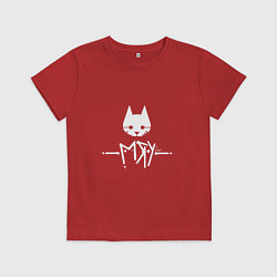 Футболка хлопковая детская Stray: Мяу, цвет: красный
