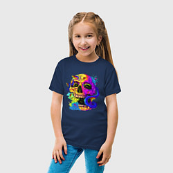 Футболка хлопковая детская Art skull!, цвет: тёмно-синий — фото 2