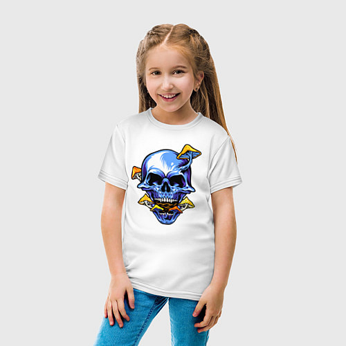Детская футболка Skull & Mushrooms / Белый – фото 4