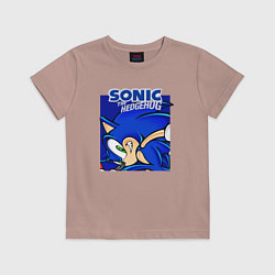 Футболка хлопковая детская Sonic Adventure Sonic, цвет: пыльно-розовый