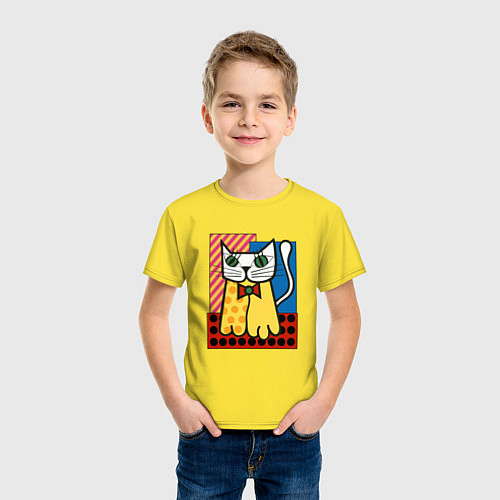 Детская футболка Ромеро Б Кот / Желтый – фото 3