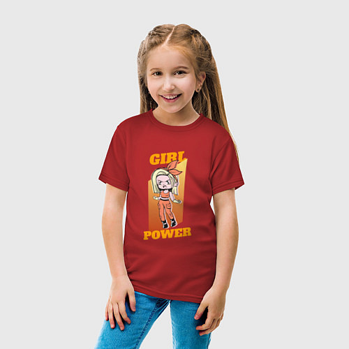 Детская футболка Girl Power Anime / Красный – фото 4