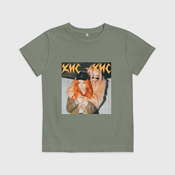 Футболка хлопковая детская КИС-КИС Вайб, цвет: авокадо