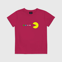 Футболка хлопковая детская Pac - man Для пары, цвет: маджента