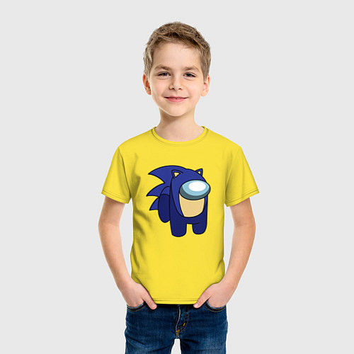 Детская футболка Ёж Соник 001 / Желтый – фото 3