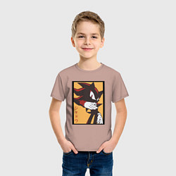 Футболка хлопковая детская Ёж Шэдоу 006, цвет: пыльно-розовый — фото 2