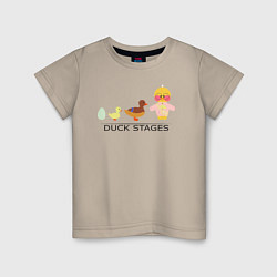 Футболка хлопковая детская Duck stages, цвет: миндальный