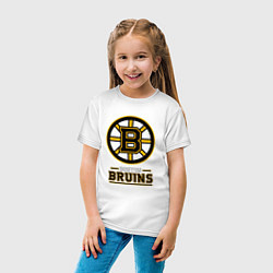 Футболка хлопковая детская Boston Bruins , Бостон Брюинз, цвет: белый — фото 2