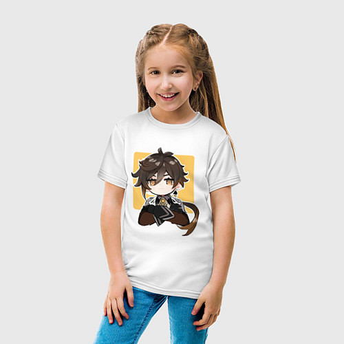 Детская футболка Задумчивый Чжун Ли / Белый – фото 4