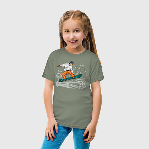 Детская футболка Я - СноуБордист! / Авокадо – фото 4