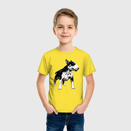 Детская футболка Бесстрашный бультерьер / Желтый – фото 3