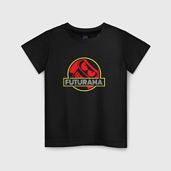 Футболка хлопковая детская Футурама Бендер Логотип, Futurama, цвет: черный