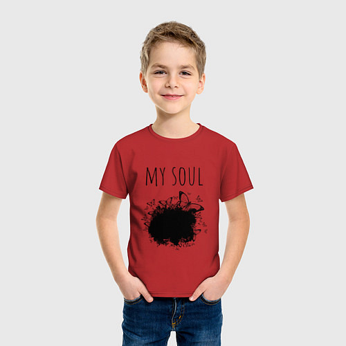 Детская футболка Моя душа прекрасна / Красный – фото 3