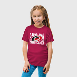Футболка хлопковая детская Каролина Харрикейнз, Carolina Hurricanes, цвет: маджента — фото 2