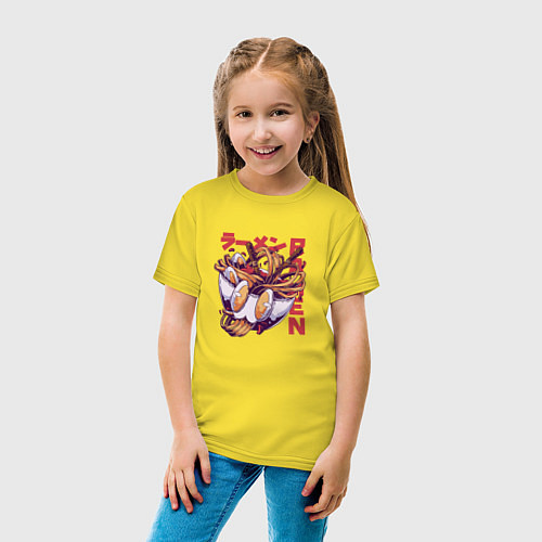 Детская футболка Cute Ramen Bowl / Желтый – фото 4