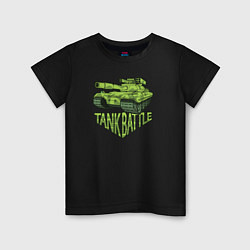 Футболка хлопковая детская Tank battle, цвет: черный