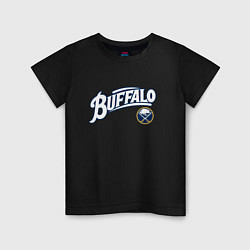 Футболка хлопковая детская Баффало Сейберз , Buffalo Sabres, цвет: черный
