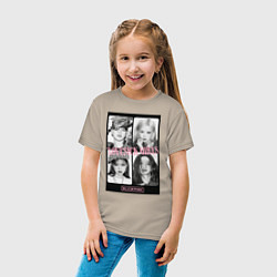 Футболка хлопковая детская Blackpink K-pop, цвет: миндальный — фото 2