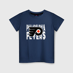 Футболка хлопковая детская Филадельфия Флайерз , Philadelphia Flyers, цвет: тёмно-синий