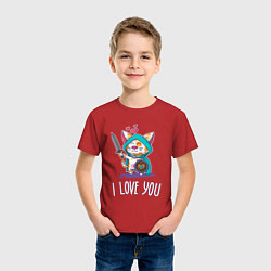 Футболка хлопковая детская I Love You sooo!, цвет: красный — фото 2