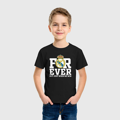 Детская футболка Real Madrid, Реал Мадрид FOREVER NOT JUST WHEN WE / Черный – фото 3