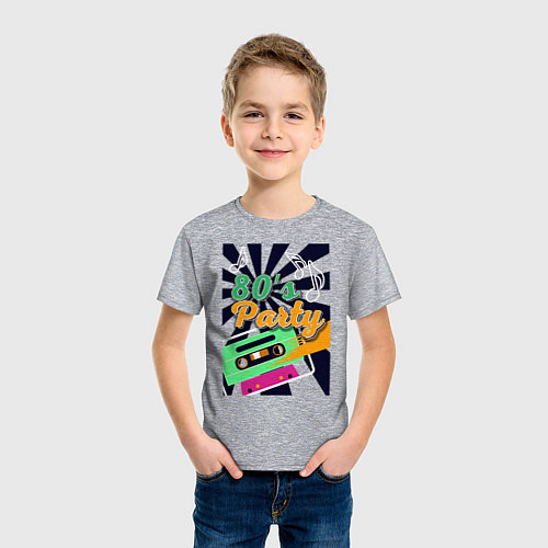 Детская футболка Ретро аудиокассета / Меланж – фото 3