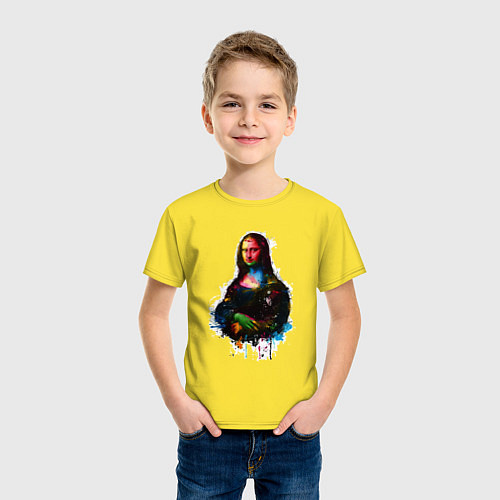 Детская футболка Монна Лиза Арт / Желтый – фото 3