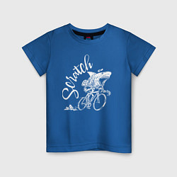 Футболка хлопковая детская Scratch - трековые велогонки, цвет: синий