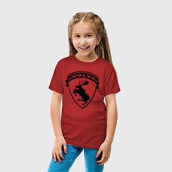 Футболка хлопковая детская VOLVO логотип чёрный, цвет: красный — фото 2