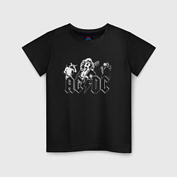 Футболка хлопковая детская ACDC Группа, цвет: черный