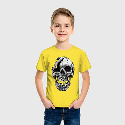 Детская футболка Наикрутейший черепок / Желтый – фото 3