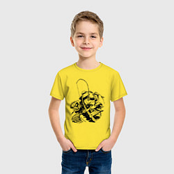 Футболка хлопковая детская Ловля окуня, цвет: желтый — фото 2