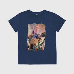 Футболка хлопковая детская Horizon Forbidden West Горизонт Запретный Запад, цвет: тёмно-синий