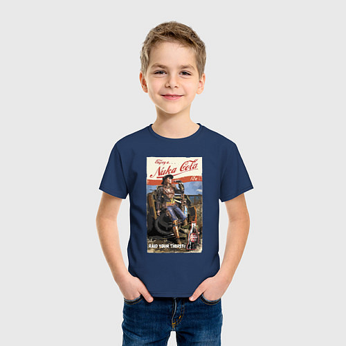 Детская футболка Nuka Cola - raid your first! / Тёмно-синий – фото 3