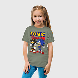 Футболка хлопковая детская ЕЖ СОНИК SONIC THE HEDGEHOG, цвет: авокадо — фото 2