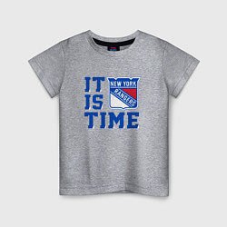 Футболка хлопковая детская It is New York Rangers Time Нью Йорк Рейнджерс, цвет: меланж