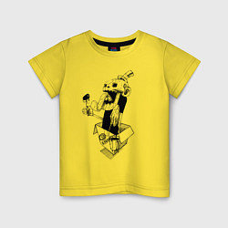 Футболка хлопковая детская Прикольный чувак из коробки!, цвет: желтый