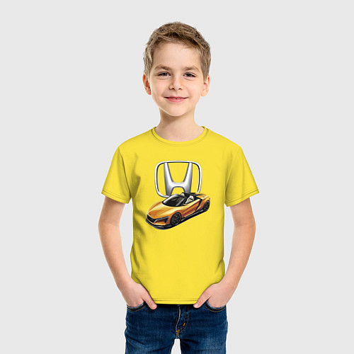 Детская футболка Honda Concept Motorsport / Желтый – фото 3