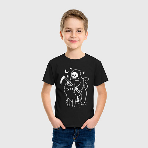 Детская футболка ВСАДНИК КОТОПОКАЛИПСИСА / Черный – фото 3