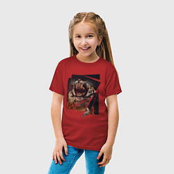 Футболка хлопковая детская Тигриная пасть Арт, цвет: красный — фото 2