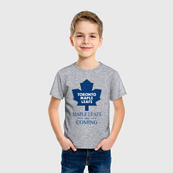 Футболка хлопковая детская Toronto Maple Leafs are coming Торонто Мейпл Лифс, цвет: меланж — фото 2