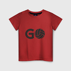 Футболка хлопковая детская Go Volleyball, цвет: красный