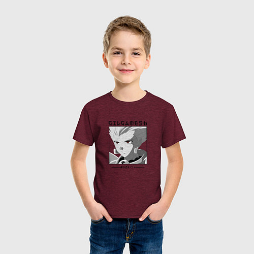 Детская футболка Судьба Ночь схватки, Гильгамеш / Меланж-бордовый – фото 3