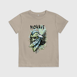 Футболка хлопковая детская Череп с ирокезом, цвет: миндальный