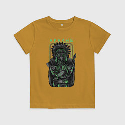 Футболка хлопковая детская Обезьяна апаче, цвет: горчичный